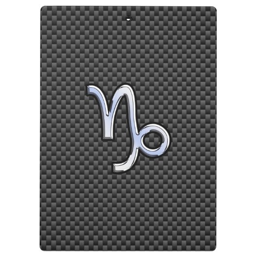 Chroom zoals Capricorn Sign Black Carbon Fibre Klembord (Achterkant)