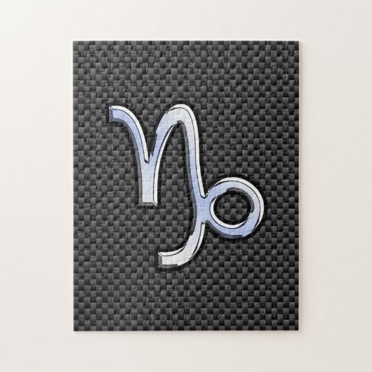 Chroom zoals Capricorn Sign Black Carbon Fibre Legpuzzel (Verticaal)