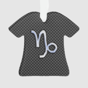 Chroom zoals Capricorn Sign Black Carbon Fibre Ornament