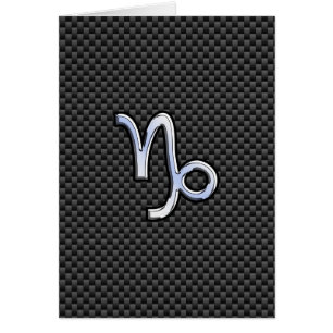 Chroom zoals Capricorn Zodiac Sign on Carbon Fibre