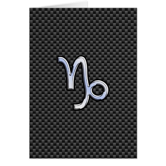 Chroom zoals Capricorn Zodiac Sign on Carbon Fibre (Voorkant)