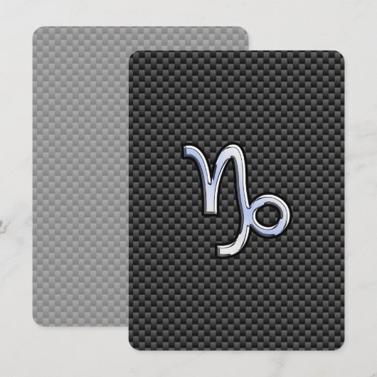 Chroom zoals Capricorn Zodiac Sign on Carbon Fibre (Voorkant / Achterkant)