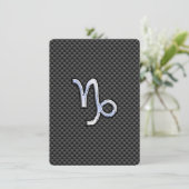 Chroom zoals Capricorn Zodiac Sign on Carbon Fibre (Staand voorkant)