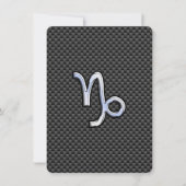 Chroom zoals Capricorn Zodiac Sign on Carbon Fibre (Voorkant)