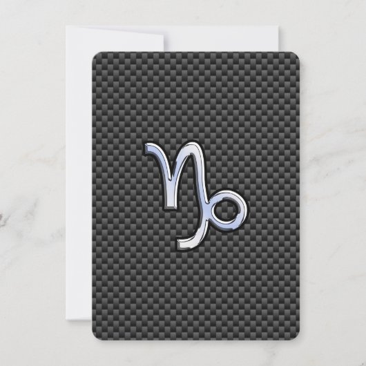 Chroom zoals Capricorn Zodiac Sign on Carbon Fibre (Voorkant)