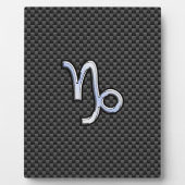 Chroom zoals Capricorn Zodiac Sign on Carbon Fibre Fotoplaat (Voorkant)