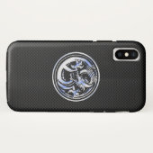 Chroom zoals Dragon Crest Carbon Fiber Print Case-Mate iPhone Case (Achterkant (horizontaal))