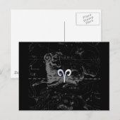 Chroom zoals het Aries-zodiacsymbool op Hevelius 1 Briefkaart (Voorkant / Achterkant)