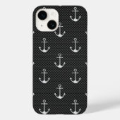 Chroomachtig anker op koolstofvezel patroon Case-Mate iPhone case (Achterkant)