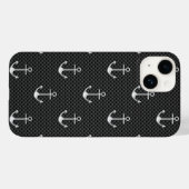 Chroomachtig anker op koolstofvezel patroon Case-Mate iPhone case (Achterkant (horizontaal))