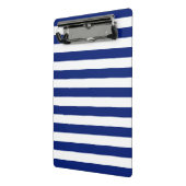 Chroomachtig anker op Nautical Navy Blue Stripes Mini Klembord (Angled2)