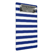 Chroomachtig anker op Nautical Navy Blue Stripes Mini Klembord (Schuin)