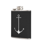 Chroomanker op afdruk van koolstofvezel heupfles (Links)