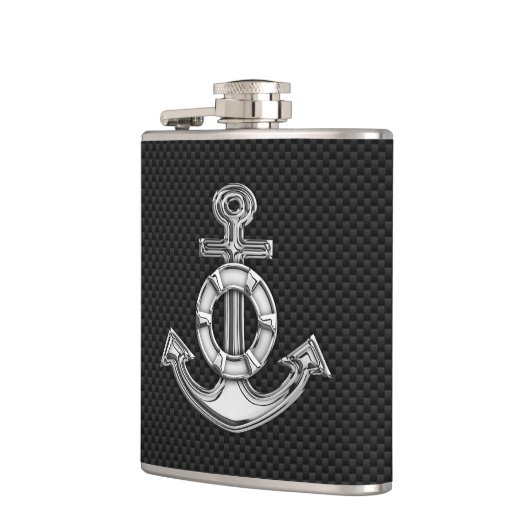 Chroomanker op koolstofvezel afdrukken heupfles (Links)