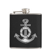 Chroomanker op koolstofvezel afdrukken heupfles (Voorkant)