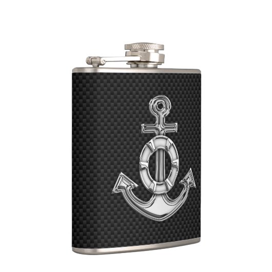 Chroomanker op koolstofvezel afdrukken heupfles (Rechts)