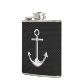 Chroomanker op koolstofvezel afdrukken heupfles (Links)