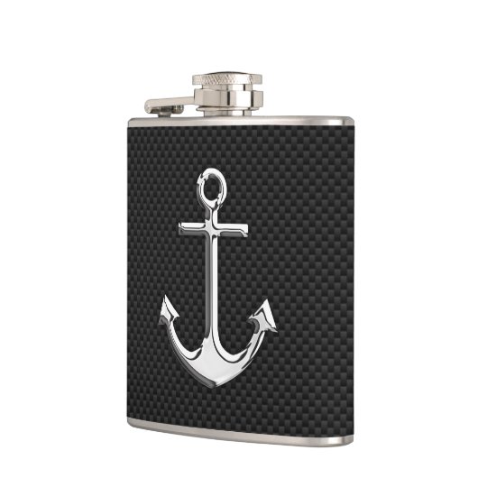 Chroomanker op koolstofvezel afdrukken heupfles (Links)