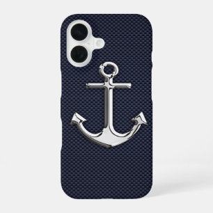 Chroomanker op koolstofvezel afdrukken iPhone 16 hoesje