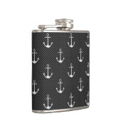 Chroomankers op koolstofvezel afdrukken heupfles (Rechts)