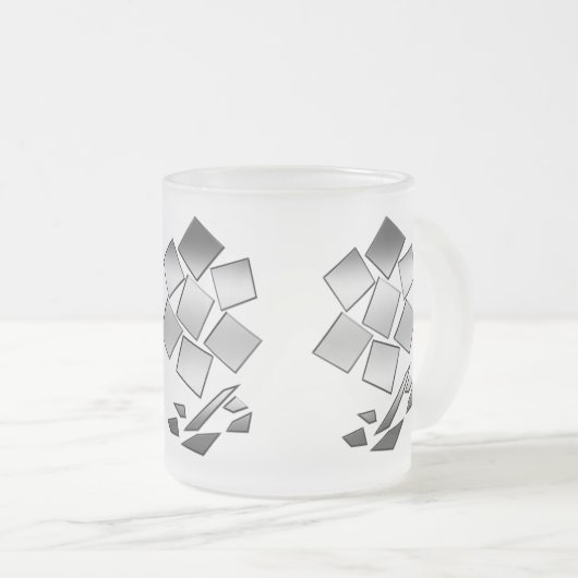chroombenzine matglas koffiemok (Voorkant rechts)