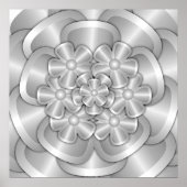 Chroombloemen - Zilver Poster (Voorkant)