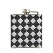 Chroomcontroleurs op afdruk van koolstofvezel heupfles (Achterkant)