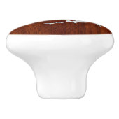 Chroomhaaien op Mahogany Grain Print Keramische Knop (Zijkant)