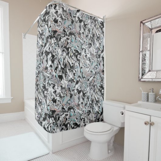 Chroomkleuren met gradiënt of damp, zwart-wit tot douchegordijn (In situ)