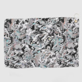 Chroomkleuren met gradiënt of damp, zwart-wit tot golfhanddoek (Horizontaal)