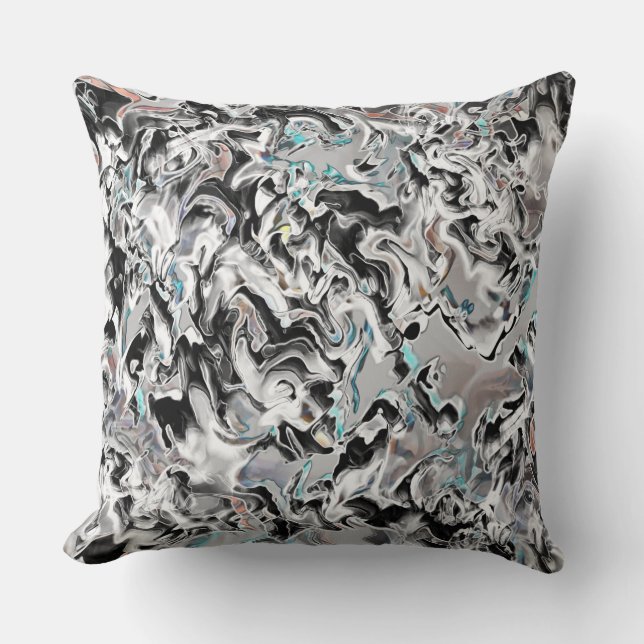 Chroomkleuren met gradiënt of damp, zwart-wit tot  kussen (Voorkant)