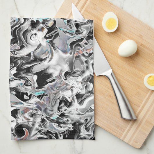 Chroomkleuren met gradiënt of damp, zwart-wit tot  theedoek (Quarter Fold)