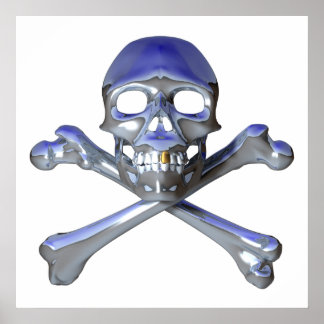Chroomschedel en kruisbeenderen poster