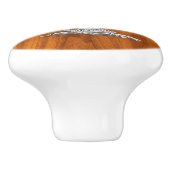 Chroomspoeling op Nautical Teak Wood Grain Print Keramische Knop (Zijkant)