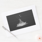 Chroomstijl Gevist op koolstofvezel Rechthoekige Sticker (Envelop)