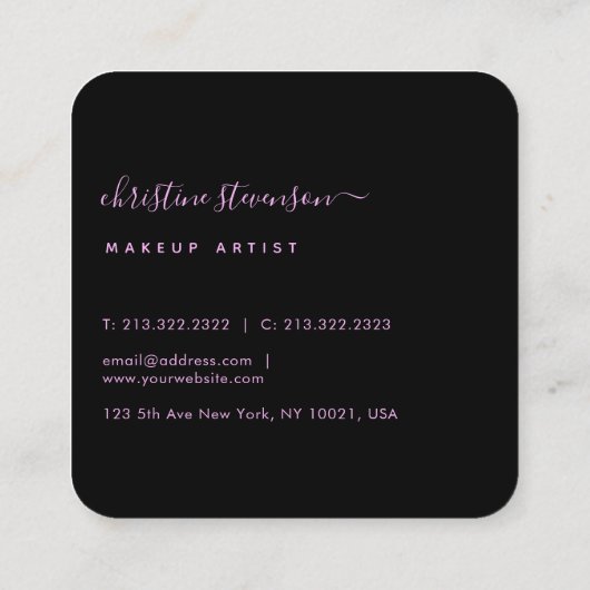 Chroze blauw Oranje Waterverf Abstract script Vierkante Visitekaartje (Achterkant)