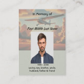 Chrstian Memorial Keepsakes Pilot Airplane Sunset Visitekaartje (Voorkant)