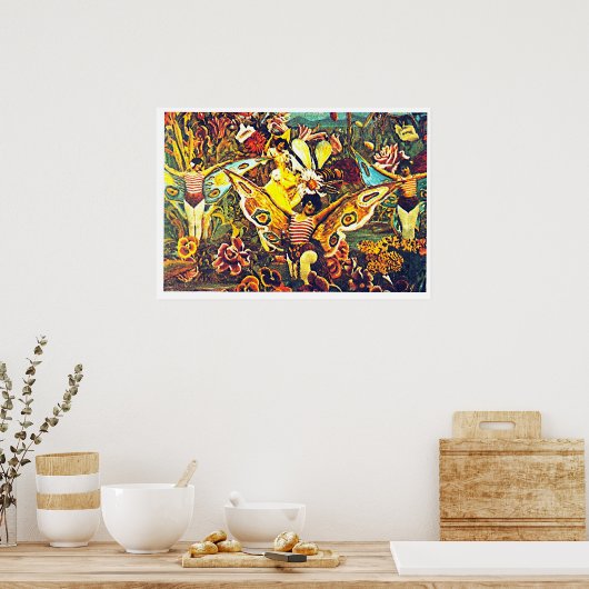 Chrysalis en Butterfly - Poster (Keuken)