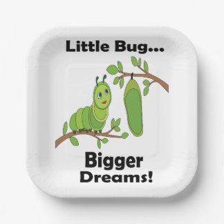 Chrysalis Kleine Bug Grotere Dromen Baby Shower Papieren Bordje