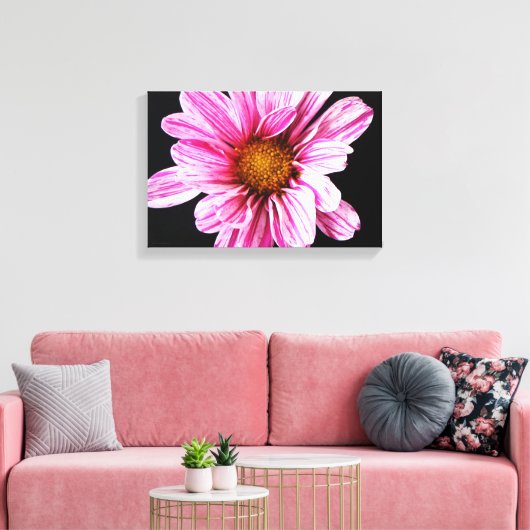 Chrysant Bloem 16.50x11 (41.25x27.5cm) WACM Canvas Afdruk (Insitu (Woonkamer))
