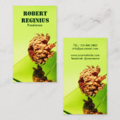 Chrysant bloem tegen spiegel en groen h655 visitekaartje (Voorkant / Achterkant)