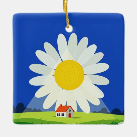 Chrysant Keramisch Ornament (Voorkant)