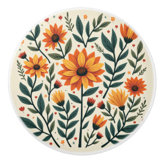 chrysant keramische knop