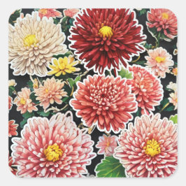 Chrysant Majesteit: Omarm tijdloos Vierkante Sticker