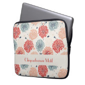  chrysant motief japans patroon laptop sleeve (Voorkant Links)