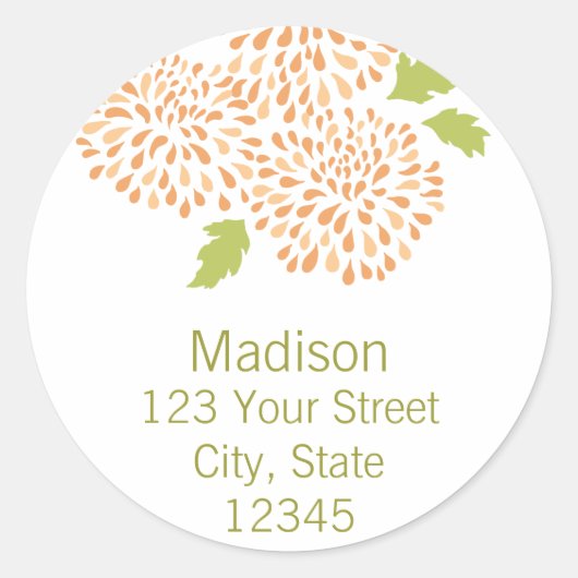 chrysant retour adres envelop afdichting ronde sticker (Voorkant)