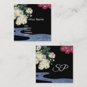 Chrysant, Running Water, Schoonheidssalon Spa Zwar Vierkante Visitekaartje (Voorkant / Achterkant)