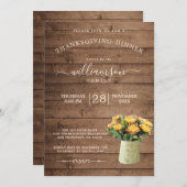 Chrysantemum Bloemige Thanksgiving-diner Kaart (Voorkant / Achterkant)