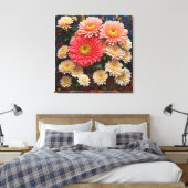 chrysantemum canvas afdruk (Insitu (Slaapkamer))