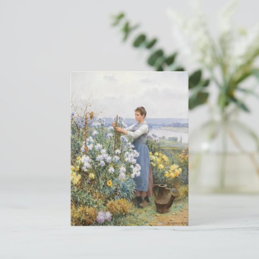 chrysanten | Daniel Ridgway Knight Briefkaart (Staand voorkant)